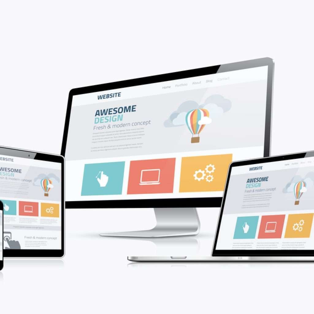 Flat responsive web design concept website development devices | © Mpfphotography | Dreamstime Stock Photos